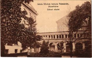 1918 Temesvár, Timisoara; Józsefváros, Iskola Nővértek Intézete, udvar / Iosefin, girl school, courtyard