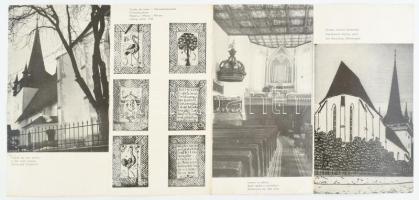 cca 1970 Bánffyhunyad, református templom, kihajtható illusztrált prospektus, román, magyar és német...