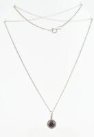 Ezüst (Ag) nyaklánc és fülbevaló fekete kővel 6,2 g