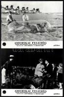 1986 ,,Amerikai feleség című olasz - francia filmvígjáték jelenetei és szereplői, 13 db vintage produkciós filmfotó, ezüst zselatinos fotópapíron, a használatból eredő (esetleges) kisebb hibákkal, 18x24 cm