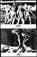 1980 ,,Alma című amerikai zenés film jelenetei és szereplői, 7 db produkciós filmfotó, nyomdai eljárással, egyoldalasan sokszorosítva, a használatból eredő (esetleges) kisebb hibákkal, 18x24 cm