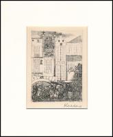 Kondor Béla (1931-1972): Város. Rézkarc, papír, utólagos jelzéssel, paszpartuban, 12×9 cm