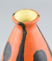 Tófej retró mázas kerámia váza, jelzés nélkül, minimális kopással, m: 31,5 cm