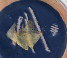 Tófej retró mázas kerámia váza, jelzés nélkül, minimális kopással, m: 30 cm