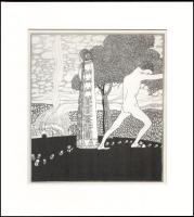 Kozma Lajos (1884-1948): Dombon. Cinkográfia, papír, jelzett a cinkográfián, paszpartuban, 22×19 cm