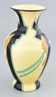 Német retró fajansz váza, jelzett, alján kis lepattanás, m: 23,5 cm