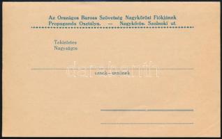 cca 1930 Országos Baross Szövetség fajvédő szórólap