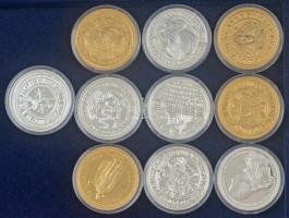 DN "Magyarok Kincstára" 22 darab aranyozott és ezüstözött Cu emlékérméből álló sorozat kap...