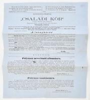 1869 Előfizetési felhívás a Családi Kőr c. lapra 26x30 cm
