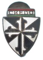~1930. CREDO zománcozott tombak katolikus egyesületi jelvény (19x15mm) T:1