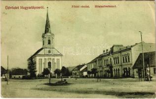 1914 Magyarlápos, Magyar Lápos, Targu Lapus; Fő tér, Hitelszövetkezet. Teitelbaum S.L. kiadása / main square, credit union (EK)