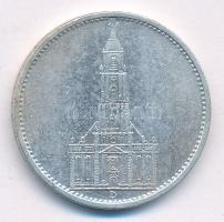 Német Harmadik Birodalom 1934D 5M Ag Garnisonkirche T:2,2- kis ph. German Third Reich 1934D 5 Reichsmark Ag Garnisonkirche C:XF,VF small edge error Krause KM#83