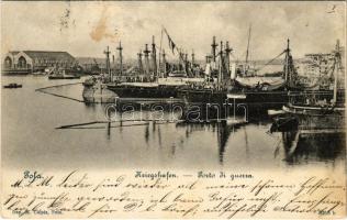 1900 Pola, Pula; K.u.K. Kriegsmarine Kriegshafen / Osztrák-magyar haditengerészeti kikötő / Austro-Hungarian Navy port, naval base and shipyard. Dep. M. Clapis (EK)