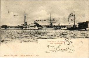 1900 Pola, Pula; K.u.K. Kriegsmarine Trockendocks / Osztrák-magyar haditengerészeti dokkja / Dock dell' i.e.r. Marino / Austro-Hungarian Navy port, docks. Dep. M. Clapis