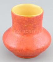 Tófej retró váza, mázas kerámia, alján etikettel jelzett, belül mázrepedésekkel, m: 11 cm