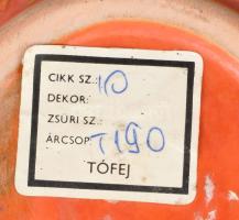 Tófej retró váza, mázas kerámia, alján etikettel jelzett, belül mázrepedésekkel, m: 11 cm