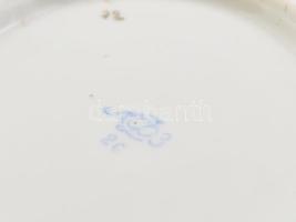 Lomonoszov (LFZ) szovjet porcelán csésze és alj. Kézzel festett, jelzett, kis kopásnyomokkal, d: 10 ...