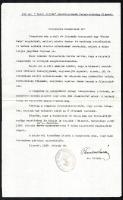 1930 A 114. cserkészcsapat (Kispest) kérelme filmvetítések megtartásához, aláírva, cserkészbélyegzéssel