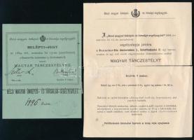1884 Magyar Önképzőkör táncestély belépti jegy és nyomtatvány