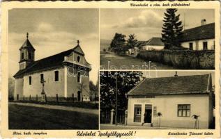 1942 Ipolytölgyes, utca, római katolikus plébánia és templom, Sztankovics Jánosné üzlete