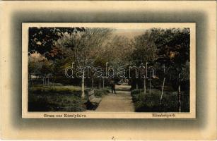 1911 Nagykárolyfalva, Károlyfalva, Karlsdorf, Banatski Karlovac; Erzsébet park / Elisabetpark. W. L. Bp. 1231. Ideal 1911-13.