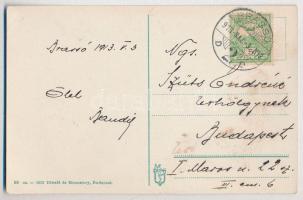 1913 Brassó, Kronstadt, Brasov; Rezső körút, városi vasút, kisvasút, vonat / Rudolfsring / street, u...