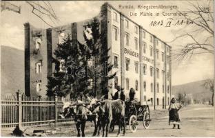 1917 Toplec, Csernahévíz, Toplet; Rumänische Kriegszerstörungen, die Mühle / román háborús pusztítások, Schmidt testvérek malom. Kiadja Hutterer G. / Romanian destruction, destroyed mill