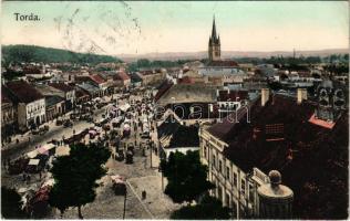 1911 Torda, Turda; Fő tér, piac. Füssy József kiadása / market