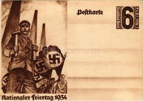 1934 Nationaler Feiertag 1. Mai / NSDAP German Nazi Party working class propaganda, swastika + 6 Ga. (EK)