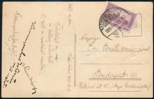 1925 A 307. sz. cserkészcsapat Fűzéri táborából küldött képeslap