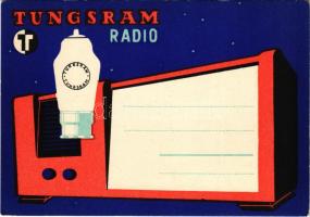 Tungsram Radio reklám / Hungarian light bulb advertisement postcard s: Macskássy (EK)