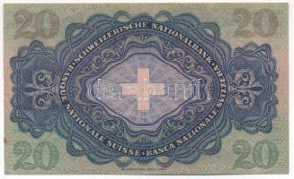 Svájc 1931. 20Fr "23N 065094" T:II- 
Switzerland 1931. 20 Francs "23N 065094" C...