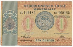 Holland Kelet-India 1940. 1G EV 169185 T:II  Netherlands East Indies 1940. 1 Gulden EV 169185 C:XF  Krause P#108a