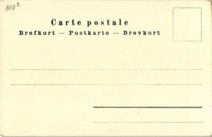 Winter sport art postcard, skier. litho (EK)