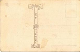 Erotic humour art postcard, photographer with lady and shrimp. M. N. & C. Milano No. 6576. artis...