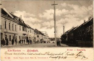 1901 Kismarton, Eisenstadt; Fő tér, Szálloda az Arany Sashoz. Popper József kiadása / Hauptplatz / main square, hotel