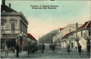 1906 Daruvár, utca, Jovanovic üzlete. Epstein & Mautner kiadása / Pozdrav iz Kupelj Daruvar / street, shops (EB)