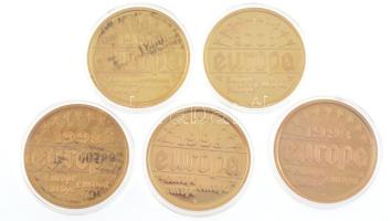 1998-2000. "Európai uralkodók" 5xklf Göde Bayerisches Münzkontor kiadású festett, aranyozo...