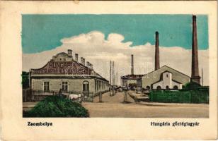 1920 Zsombolya, Hatzfeld, Jimbolia; Hungária gőztéglagyár. Bundy Ferenc kiadása / brick factory + érdekes bélyegek