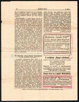 1922 A Nemzeti élet c. keresztény nemzetvédelmi lap 4. száma