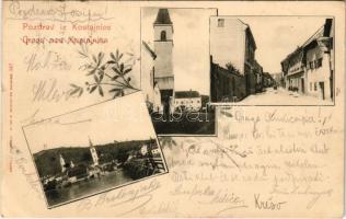 1903 Hrvatska Kostajnica, Castanowitz, Costainizza; templom, utca, látkép / church, street view, general view. Art Nouveau, floral (kis szakadás / small tear)