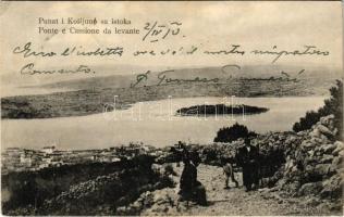 1910 Punat, Punat i Kosljun sa istoka / Ponte e Cassione da levante / island (EK)
