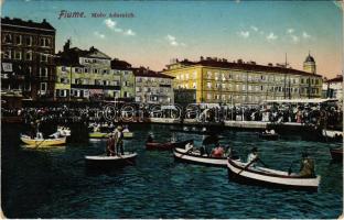 1912 Fiume, Rijeka; Molo Adamich / port, crowd (Rb)