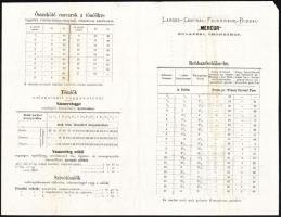 cca 1870 Országos Központi Tűzoltó iroda árjegyzékek magyar, német 4+4 p
