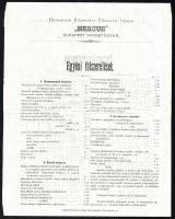 cca 1870 Országos Központi Tűzoltó iroda árjegyzékek magyar, német 4+4 p