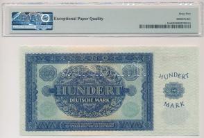 NDK 1948. 100M "C0795170" eredeti, de levágott PMG csíkkal T:65 (I-) GDR 1948. 100 Mark &q...