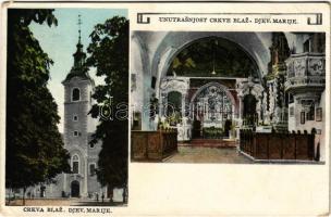1930 Fiume, Rijeka; Crkva Blaz. Djev. Marije / Trsat, pilgrimage church, interior (EB)