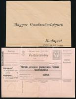 cca 1910 Siófoki Országos Gazdagyűlés meghívó, befizetési csekk, boríték