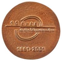 2001. "10 éves az Opel Magyarországon" bronz emlékérem eredeti dísztokban (53mm) T:1