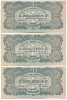 1944. 20P &quot;A Vöröshadsereg Parancsnoksága&quot; (3x) sorszámkövetők &quot;AB 486387 - AB 486389&quot; T:I- Adamo P45